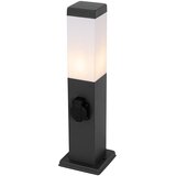 QAZQA Buitenlamp donkergrijs 45 cm met stopcontact IP44 - Malios | Shoptok.si