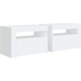  Noćni ormarići 2 kom s LED svjetlima bijeli 60 x 35 x 40 cm | shoptok.hr