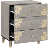 vidaXL Noćni ormar s ladicama Siva 50 x 33 x 62 cm masivno drvo manga | shoptok.hr