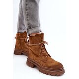 Boto Women's Ankle Boots Trappers with Thick Sole Camel Narelona | Eponuda.ba