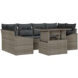 vidaXL 7-delni set vrtne sedežne garniture z blazinami siva poli ratan, (22092246) | Shoptok.si