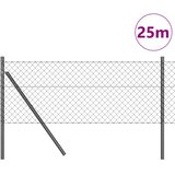  Stup za ogradu Siva 25 x 0,6 m (40 x 40 mm mreža) Čelik i PVC | shoptok.hr