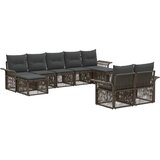  Sjedeća garnitura za vrt 9 kom. Siva poliratan 70.5 x 62 x 70 cm | shoptok.hr