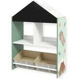 Kinder Home Dječji ormar etajerka za igračke i knjige s medvjedićem, crna ploča za pisanje, kućica FOREST | shoptok.hr