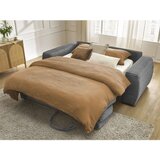 Bobochic Paris Temno siva sedežna garnitura za spanje/raztegljiva iz rebrastega žameta 220 cm Hugo – | Shoptok.si