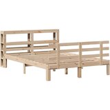 vidaXL Posteljni okvir z vzglavjem 140x190 cm trdna borovina | Shoptok.si