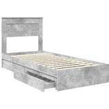  Okvir za krevet s ladicama Betonski sivi 75 x 190 cm | shoptok.hr