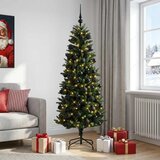  Umjetno božićno drvce s kuglicama 240 cm 300 LED lampica - 240 cm s LED-ima i crnim lopticama Zelena | shoptok.hr