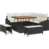  Sjedeća garnitura za vrt 8 kom. Crna poliratan 178.5 x 178.5 x 85 cm | shoptok.hr