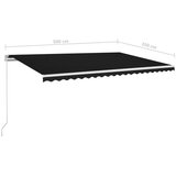 Tenda na ručno uvlačenje 500 x 350 cm antracit | shoptok.hr