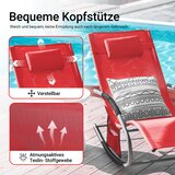 SoBuy komplet 2 vrtnih gugalnih stolov s stransko torbo v rdeči barvi v obalnem slogu, (20815173) | Shoptok.si