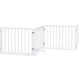 vidaXL Ograda za pse z vrati zložljiva 8 panelov bela 640 cm les | Shoptok.si