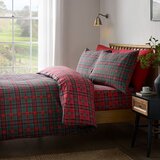 Catherine Lansfield Rdeča/temno zelena posteljnina za zakonsko posteljo 200x200 cm Tartan Check – | Shoptok.si