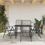  5-dijelni vrtni blagovaonski set antracit metalni mrežasti | shoptok.hr