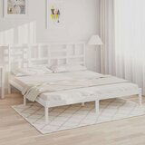  Posteljni okvir bel iz trdnega lesa 180x200 cm 6FT, (20644665) | Shoptok.si