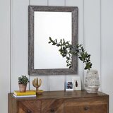 AAZZKANG stensko ogledalo z lesenim okvirjem 50 × 40 cm | Shoptok.si