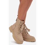Boto Women's Ankle Boots Workers With Zipper Beige Tirina | Shoptok.si