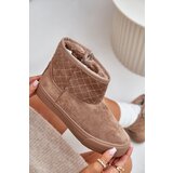 Big Star Ankle snow boots with zip insulated with fur Big Star beige | Shoptok.si