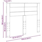  Uzglavlje s uzglavljem Siva Sonoma 135 cm Konstruirano drvo | shoptok.hr