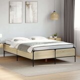  Okvir kreveta boja hrasta 120x200 cm konstruirano drvo i metal | shoptok.hr