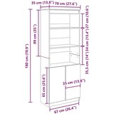 vidaXL Visoka omara črni hrast 70x35x180 cm inženirski les | Shoptok.si