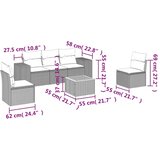  6-dijelni set vrtnih sofa s jastucima bež od poliratana | shoptok.hr