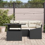  Sjedeća garnitura za vrt s jastukom Podesiva 5 pcs Crna i Krema | shoptok.hr