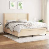  Krevet s oprugama i madracem krem 180x200 cm od tkanine | shoptok.hr