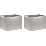  Vrtna saksija 2 kom. Srebrna 40 x 30 x 30 cm Pocinčani čelik - Pocinčani čelik 40 x 30 x 30 cm 2 | shoptok.hr