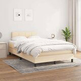  Box spring postelja z vzmetnico krem 120x200 cm blago, (20723858) Cene