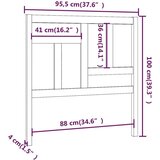 Uzglavlje za krevet bijelo 95 5x4x100 cm od masivne borovine | shoptok.hr