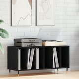 vidaXL Omara za plošče Črn hrast Inženirski les, kovina 100 x 38 x 48 cm | Shoptok.si