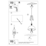  Sollux SL.0390 - Luster na sajli CASCO 1xE27/60W/230V prečnik 30 cm | Eponuda.com