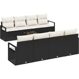  9-dijelni set vrtne sofe s jastučićima Crni Poli Ratan 2-sjedalna vrtna sofa s jastučićima Crni Poli Ratan Cijene