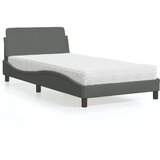 vidaXL Krevet s madracem tamnosivi 100 x 200 cm od tkanine | shoptok.hr