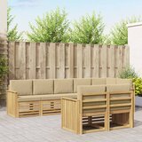  Set vanjskih sofa 8 pcs Bijela i bež 306 x 128,5 x 73 cm | shoptok.hr