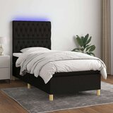  Box spring s madracem LED crni 90x200 cm od tkanine Cijene