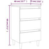  Noćni ormarić s drvenim nogama smeđi hrast 40 x 35 x 69 cm | shoptok.hr