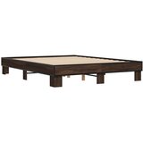  Okvir za krevet smeđi hrast 150x200cm konstruirano drvo i metal | Eponuda.com