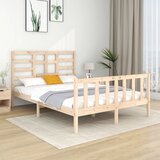 Maison Chic Posteljni okvir - Dvoposteljna postelja - Zakonska postelja iz trdnega lesa 135x190 cm-J14558, (21768363) | Shoptok.si