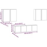 vidaXL Komplet TV omaric s polico 6 pcs Črni hrast 60 x 30 x 30 cm | Shoptok.si