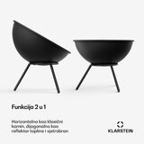 Klarstein Nisko ognjište Fireball | Zaštita od iskri | Otporno na koroziju | Robusno | 43 cm | Crna | shoptok.hr