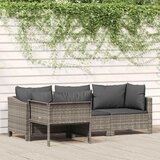 Maison Chic Seti vrtnega pohištva - Vrtna garnitura - Vrtni pohištvo set 4-delna z blazinami siv poli ratan, (21819224) | Shoptok.si