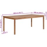  Vrtni stol 200 x 100 x 77 cm od masivne tikovine | shoptok.hr