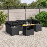 vidaXL 8-dijelni set vrtnih sofa od poliratana s jastucima crni | shoptok.hr