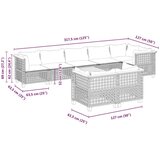 vidaXL 9-dijelni set vrtnih sofa s jastucima bež od poliratana | shoptok.hr