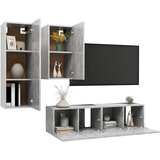  4-dijelni set TV ormarića siva boja betona konstruirano drvo | shoptok.hr