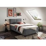 MID.YOU POSTELJA Z VZMETNICO 120 cm x 200 cm , tekstil, leseni material siva | Shoptok.si