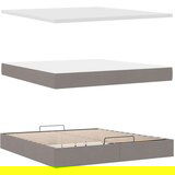 vidaXL Otomanski posteljni okvir z vzmetnico taupe 160x200 cm blago | Shoptok.si