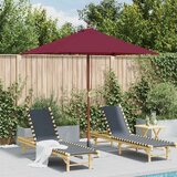 Vanjski suncobran s drvenim stupom 150 x 200 cm bordo | shoptok.hr